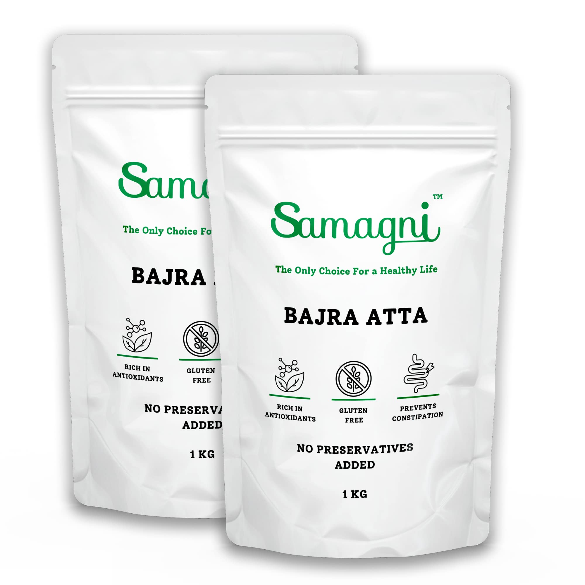 Samagni Bajra Atta | Pearl Millet Flour | Fresh Healthy Gluten-Free 2 KG