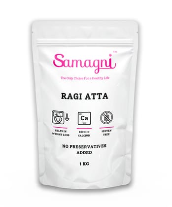 Samagni Ragi Atta | Finger Millet Flour | Low-Fat High Fibre Gluten-Free Atta 1KG