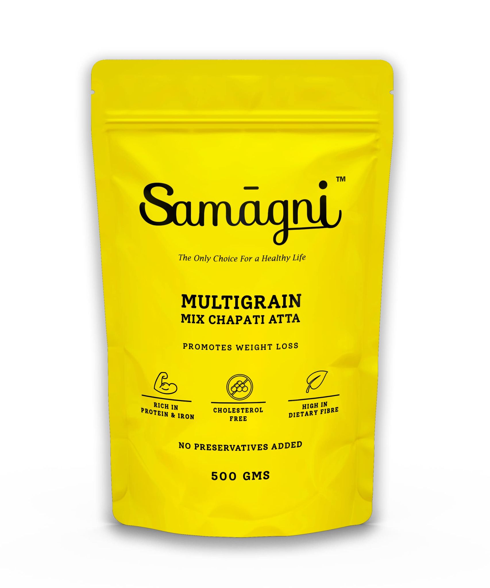 Samagni Multigrain Mix Chapati Atta 500 gms |100% Whole Wheat, Jowar, Bajra, Ragi, Oats| High in Dietary Fibre | Promotes Weight Loss | Protein Rich