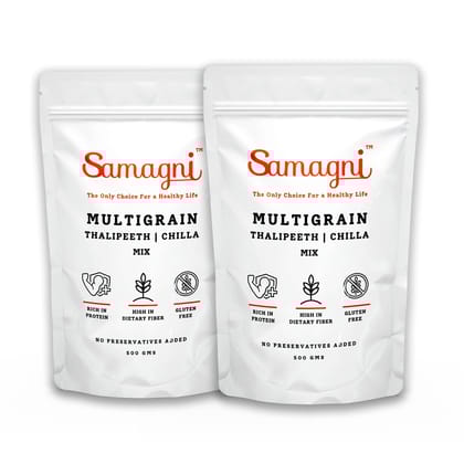 Samagni Multigrain Thalipeeth Chilla Mix Atta | Nutritious Healthy Breakfast | Gluten Free 1 kg Pack of 2