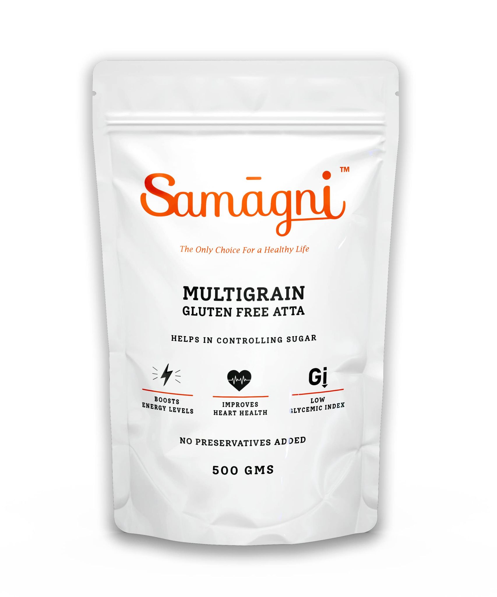 Samagni Multigrain Gluten Free Atta 500 gms | Diabetic Friendly Atta| Jowar, Bajra, Ragi, Oats, Fenugreek Seeds, Flax Seeds | Low Glycemic Index