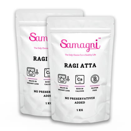Samagni Ragi Atta | Finger Millet Flour | Low-Fat High Fibre Gluten-Free Atta 2 KG