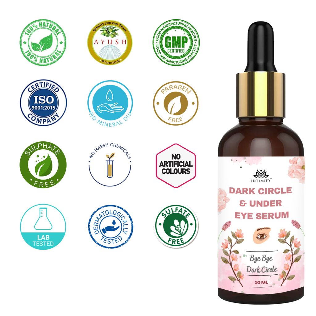 Intimify Dark Circle Serum, Dark Circle Remover, Under Eye Cream, Reduce Wrinkles, 10 mL