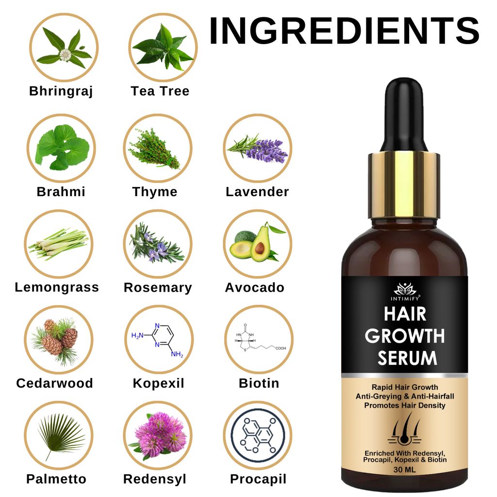 Intimify Hair Growth Serum, for Hair Growth, hair fall serum, hair regrowth, anti hairfall, hair fall control, 30 ml