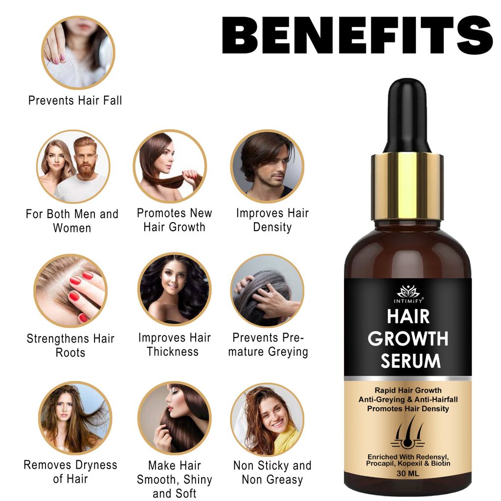 Intimify Hair Growth Serum, for Hair Growth, hair fall serum, hair regrowth, anti hairfall, hair fall control, 30 ml
