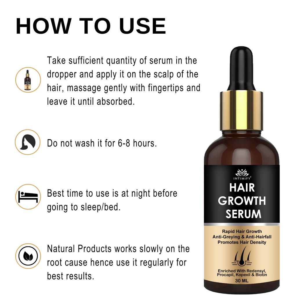 Intimify Hair Growth Serum, for Hair Growth, hair fall serum, hair regrowth, anti hairfall, hair fall control, 30 ml