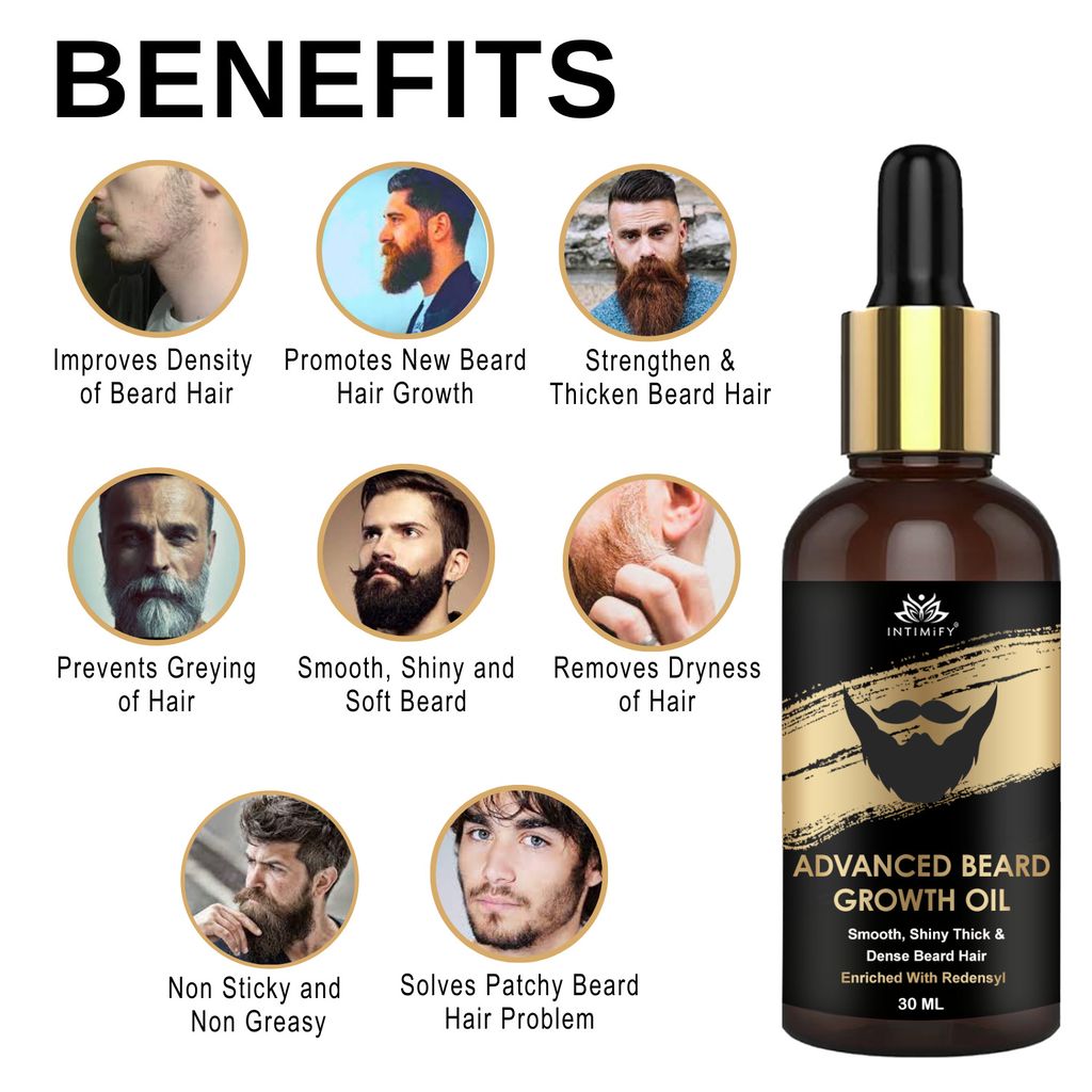 Intimify Advanced Beard Growth Oil, beard growth, beard growth oil, Improves Density of Beard Hair, 30 ml