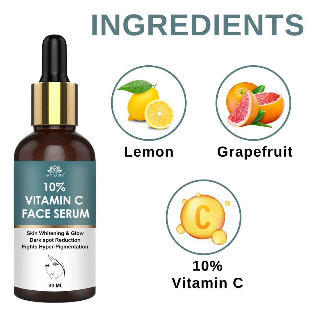 Intimify 10% Vitamin C Serum, anti acne serum, face serum, skin brightening serum, 30 ml