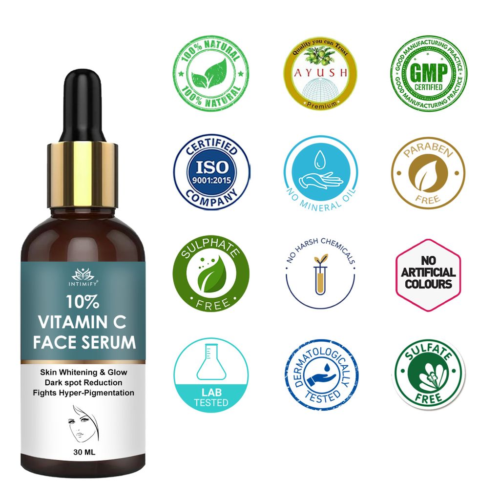 Intimify 10% Vitamin C Serum, anti acne serum, face serum, skin brightening serum, 30 ml