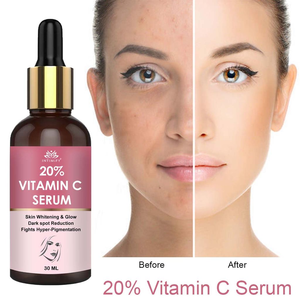 Intimify 20% Vitamin C Serum, vitamin c serum, anti acne serum, face serum, skin brightening serum, 30 ml