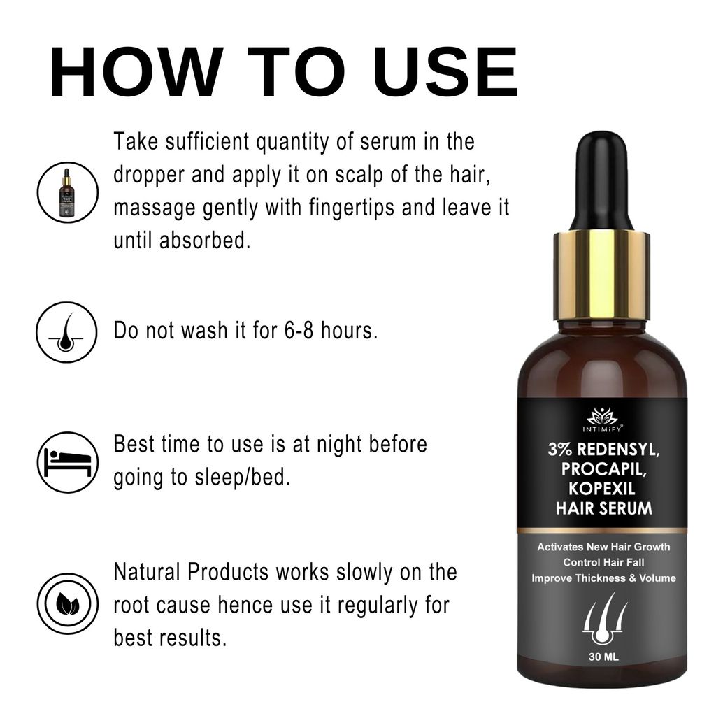 Intimify Hair Growth Serum, hair regrowth, strong hair, hair nourishment, anti hairfall, 30 ml
