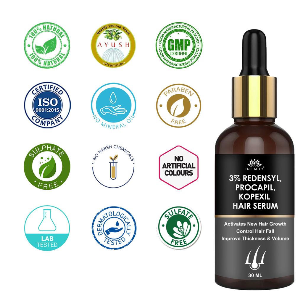 Intimify Hair Growth Serum, hair regrowth, strong hair, hair nourishment, anti hairfall, 30 ml