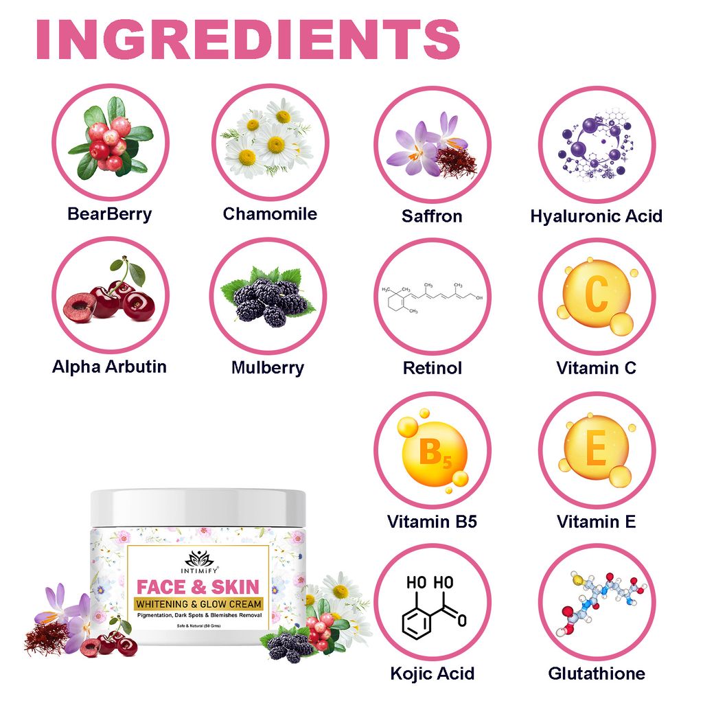 Intimify Face Whitening Cream, skin brightening cream, skin whitening cream, underarm whitening cream, Night Cream (50 gms)