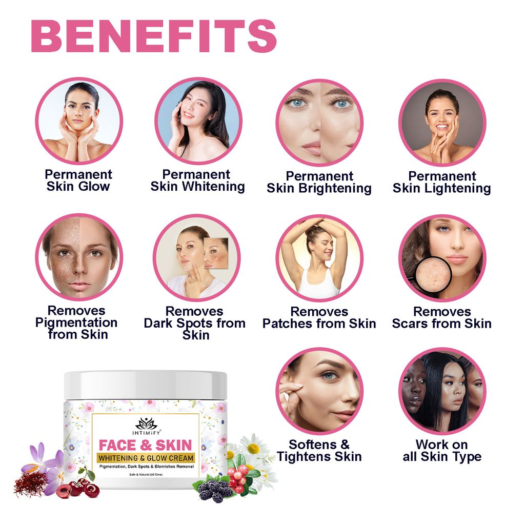 Intimify Face Whitening Cream, skin brightening cream, skin whitening cream, underarm whitening cream, Night Cream (50 gms)