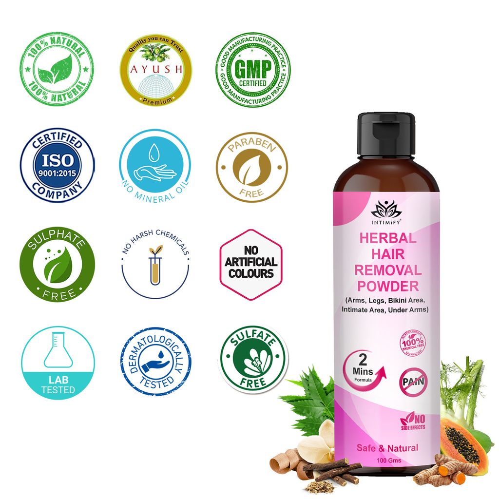 Intimify Hair Removal Powder,hair remover, hair removal, hair removal herbal (100 gms)