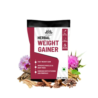 Intimify Herbal Weight Gainer Powder, mass gainer, body gain, with KESAR PISTA BADAM Flavour (300 gms)