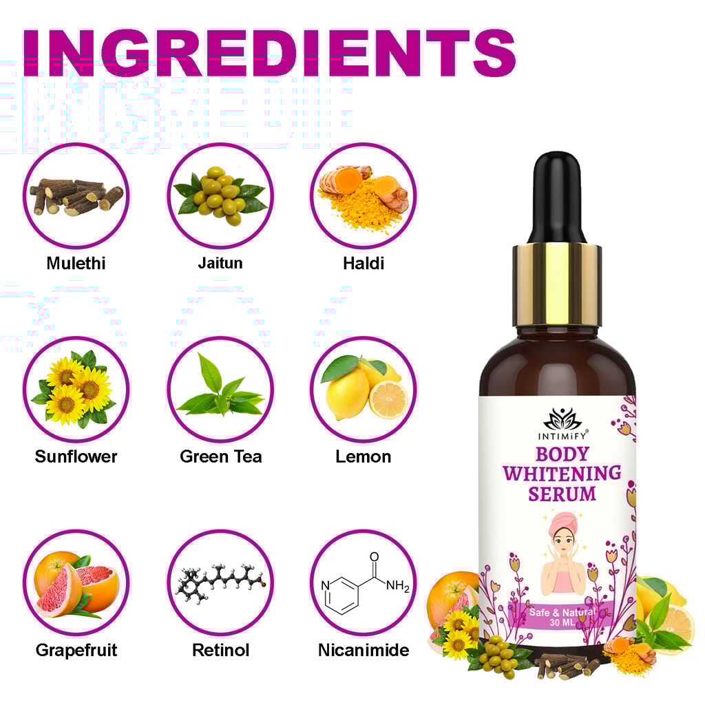 Intimify Body Whitening serum, anti aging wrinkles serum, face serum, skin brightening serum, Dark spots (30 ml)