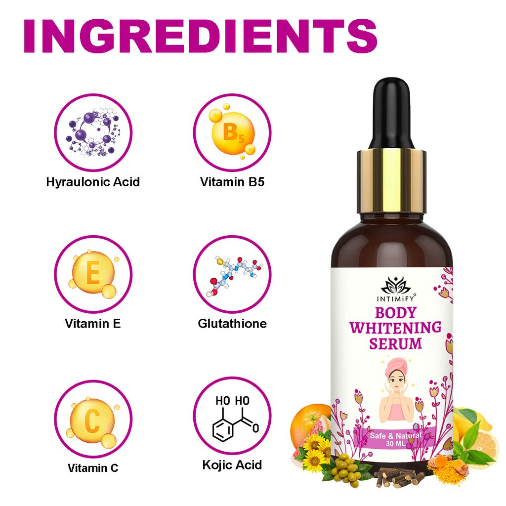 Intimify Body Whitening serum, anti aging wrinkles serum, face serum, skin brightening serum, Dark spots (30 ml)