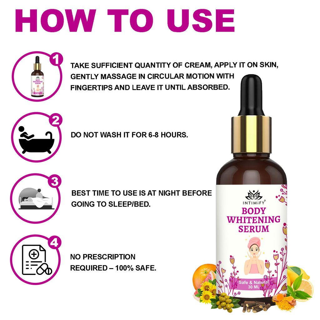 Intimify Body Whitening serum, anti aging wrinkles serum, face serum, skin brightening serum, Dark spots (30 ml)
