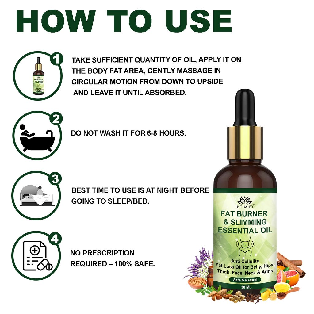 Intimify Fat Burner Oil, Firming Oil, Weight Loss Oil, Fat Loss, Slimming Oil, Firming Oil 30 mL