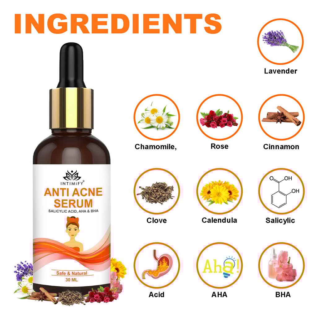 Intimify anti acne serum, anti aging wrinkles serum, face serum, skin brightening serum, anti wrinkle face serum (30 ml)
