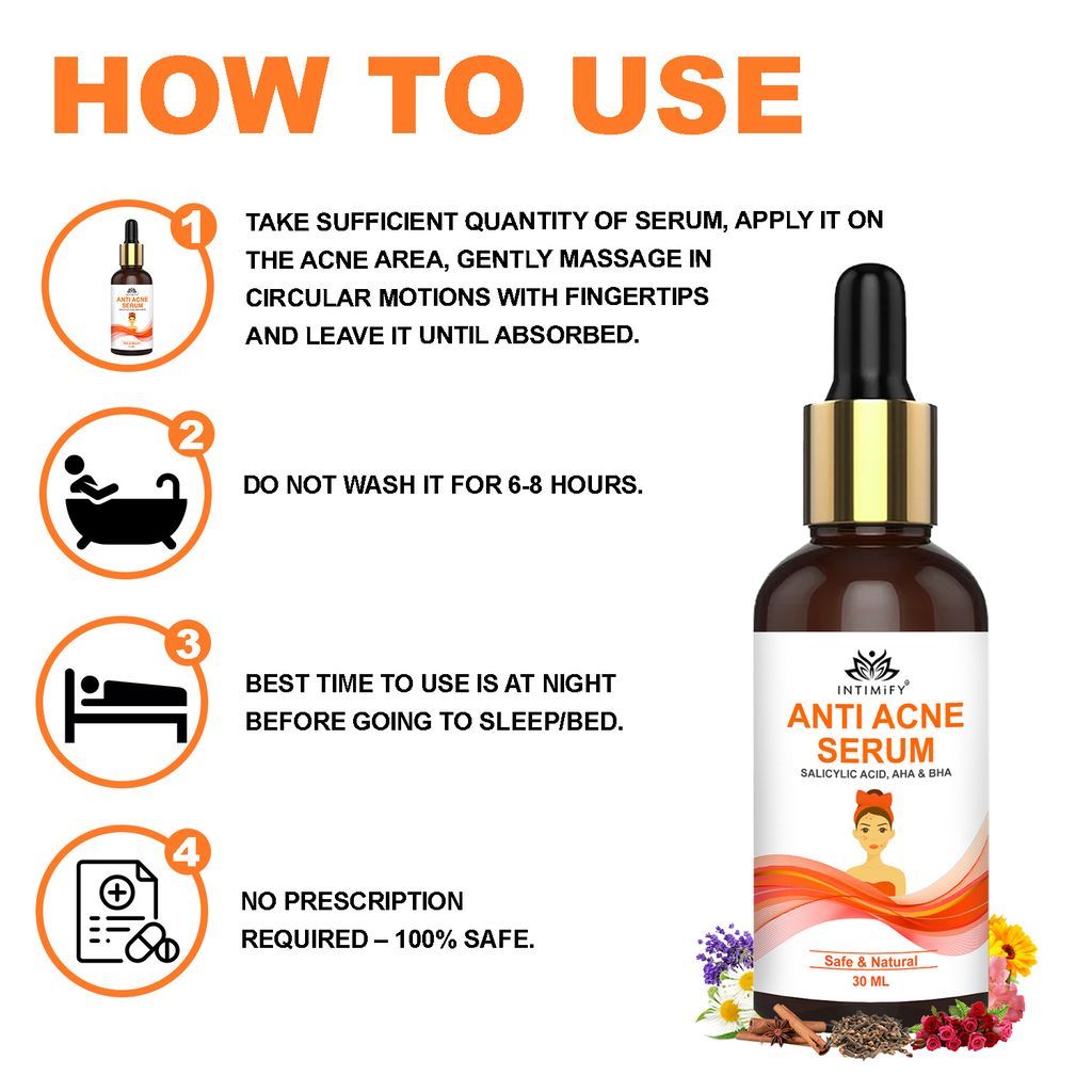 Intimify anti acne serum, anti aging wrinkles serum, face serum, skin brightening serum, anti wrinkle face serum (30 ml)