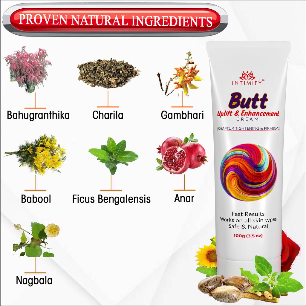 Intimify Butt Uplift Cream, buttock enlargement cream, butt tightening cream, hips growth oil
