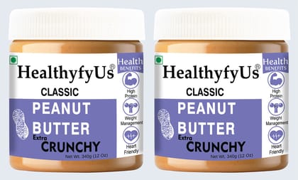 Healthyfyus Classic Peanut Butter Extra Crunchy (340gX2)