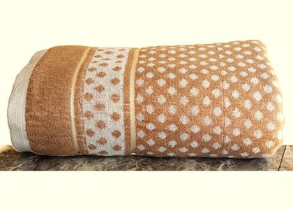 Multiuses Dot Printed Soft Cotton Bath Towel, 30"x60"(brown), Standar