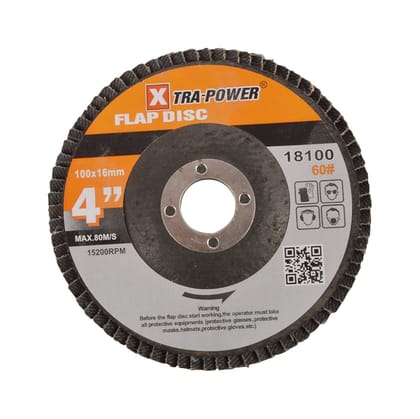 H9 XtraPower Metal Flap Disc 100mm, P60 Black, Pack of 20 Pcs