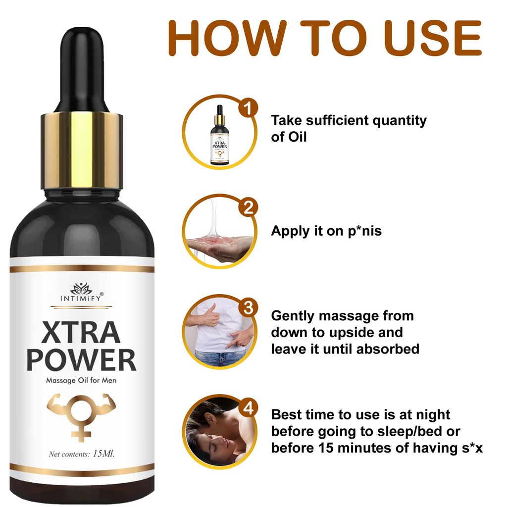 Intimify Xtra Power Oil for Extra Pleasure, Stamina & Power, Increase Size and Thickness, Increase Hardness