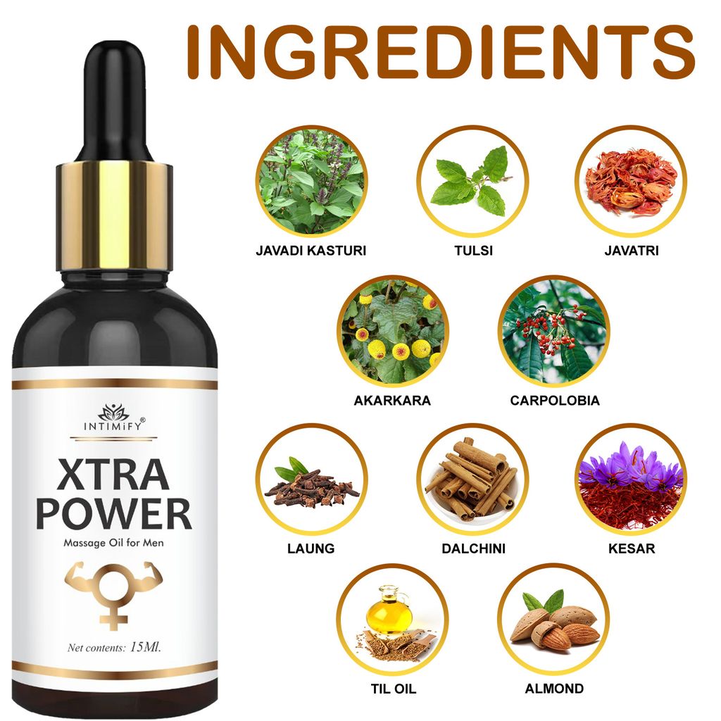 Intimify Xtra Power Oil for Extra Pleasure, Stamina & Power, Increase Size and Thickness, Increase Hardness