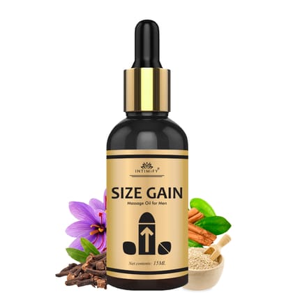Intimify Size Gain Oil to Increase Size and Thickness, Increase Length, Time Booster, Extra Pleasure, Extra Stamina & Power