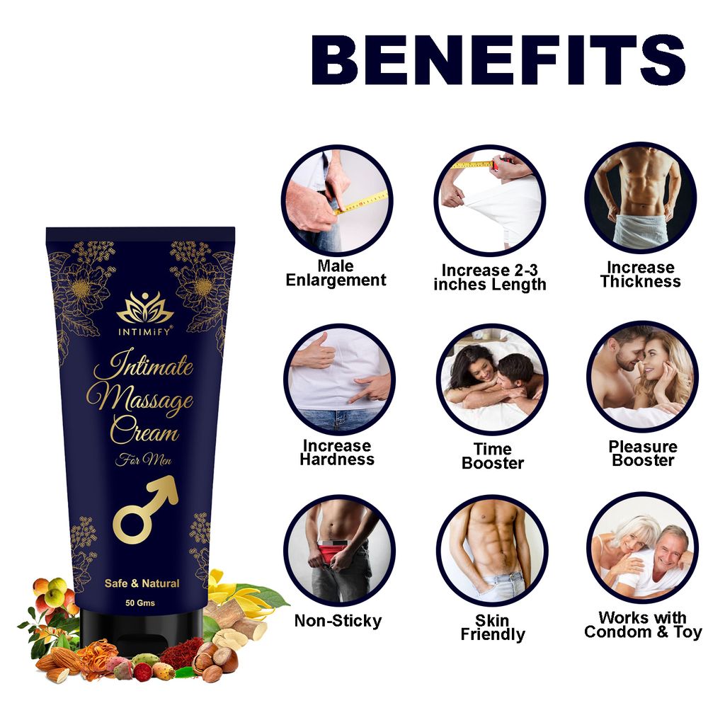 Intimify Intimate Massage Cream for Men for Male Enlargement, Increase Thickness, Increase Hardness, Time Booster, Pleasure Booster