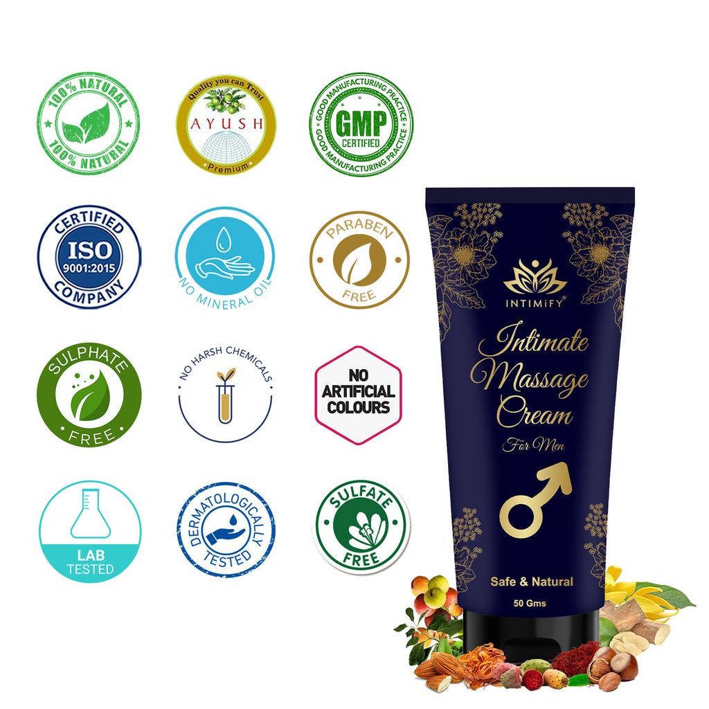 Intimify Intimate Massage Cream for Men for Male Enlargement, Increase Thickness, Increase Hardness, Time Booster, Pleasure Booster