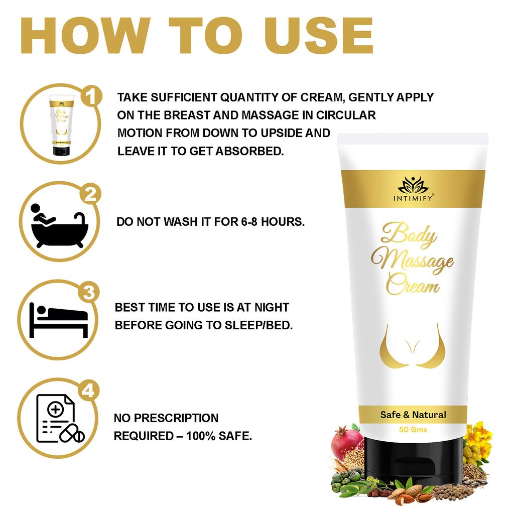 Intimify Body Massage Cream for breast enlargement, breast tightening, breast increase, breast growth, breast sagging