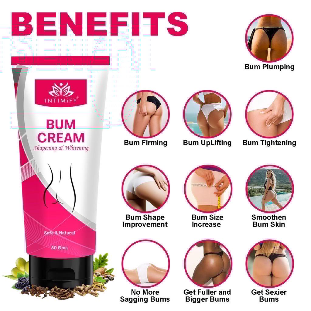Intimify Bum Cream for hips enlargement, hip cream, hips enlargement cream, hips massage, bum shape