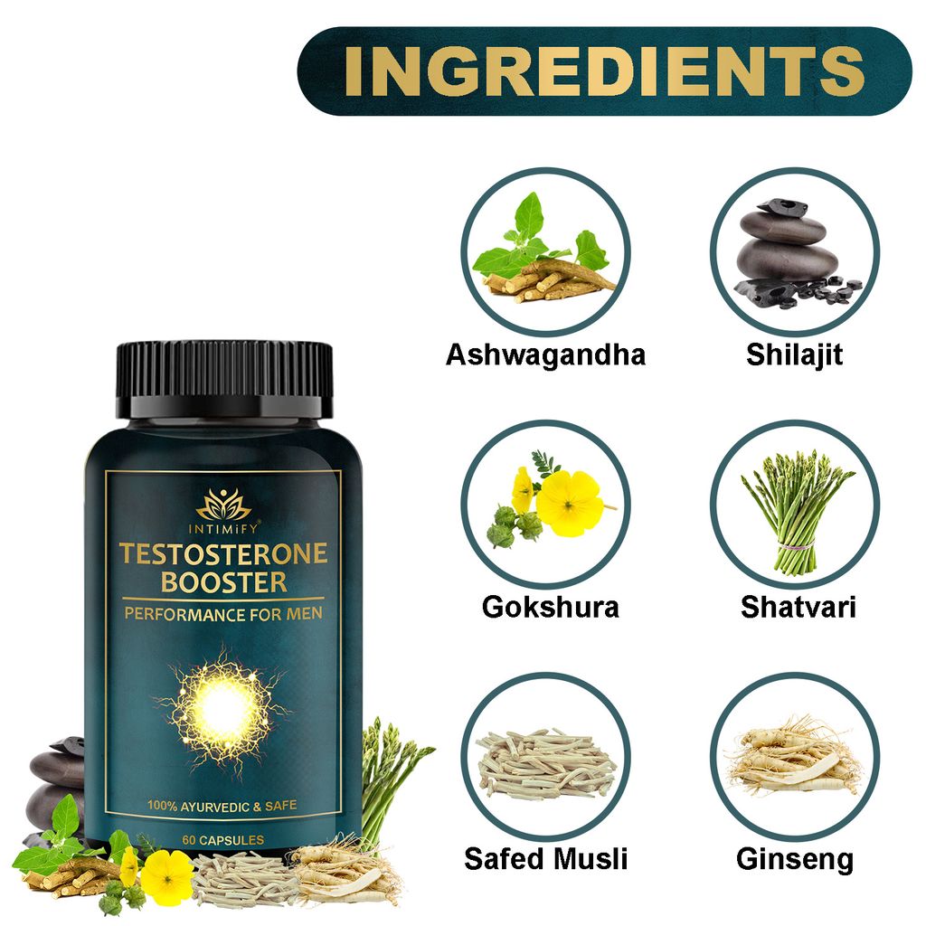 Intimify Testosterone Booster for Men Sexual Wellness, Sex Stamina, Extra Pleasure, Stamina & Power, Increase Size