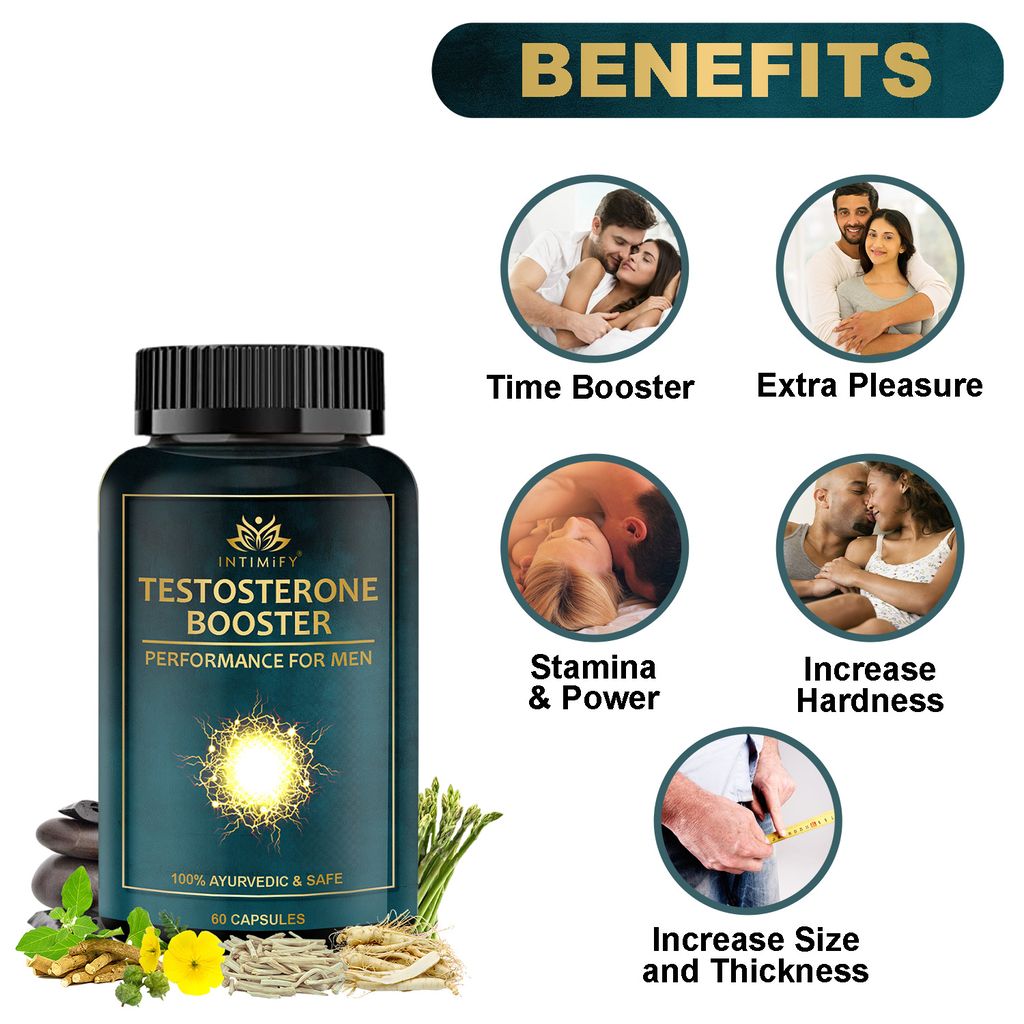 Intimify Testosterone Booster for Men Sexual Wellness, Sex Stamina, Extra Pleasure, Stamina & Power, Increase Size