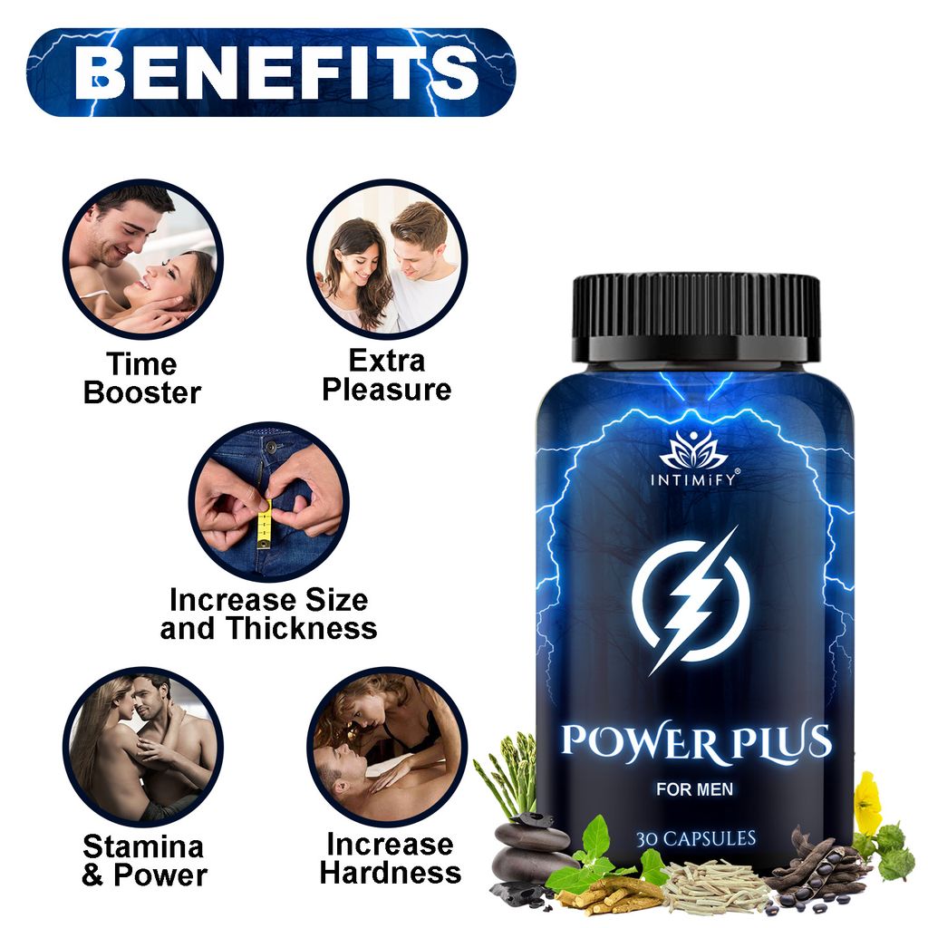 Intimify Power Plus capsule for Time Booster, Extra Pleasure, Stamina & Power, Increase Size, Increase Hardness (30 Caps)