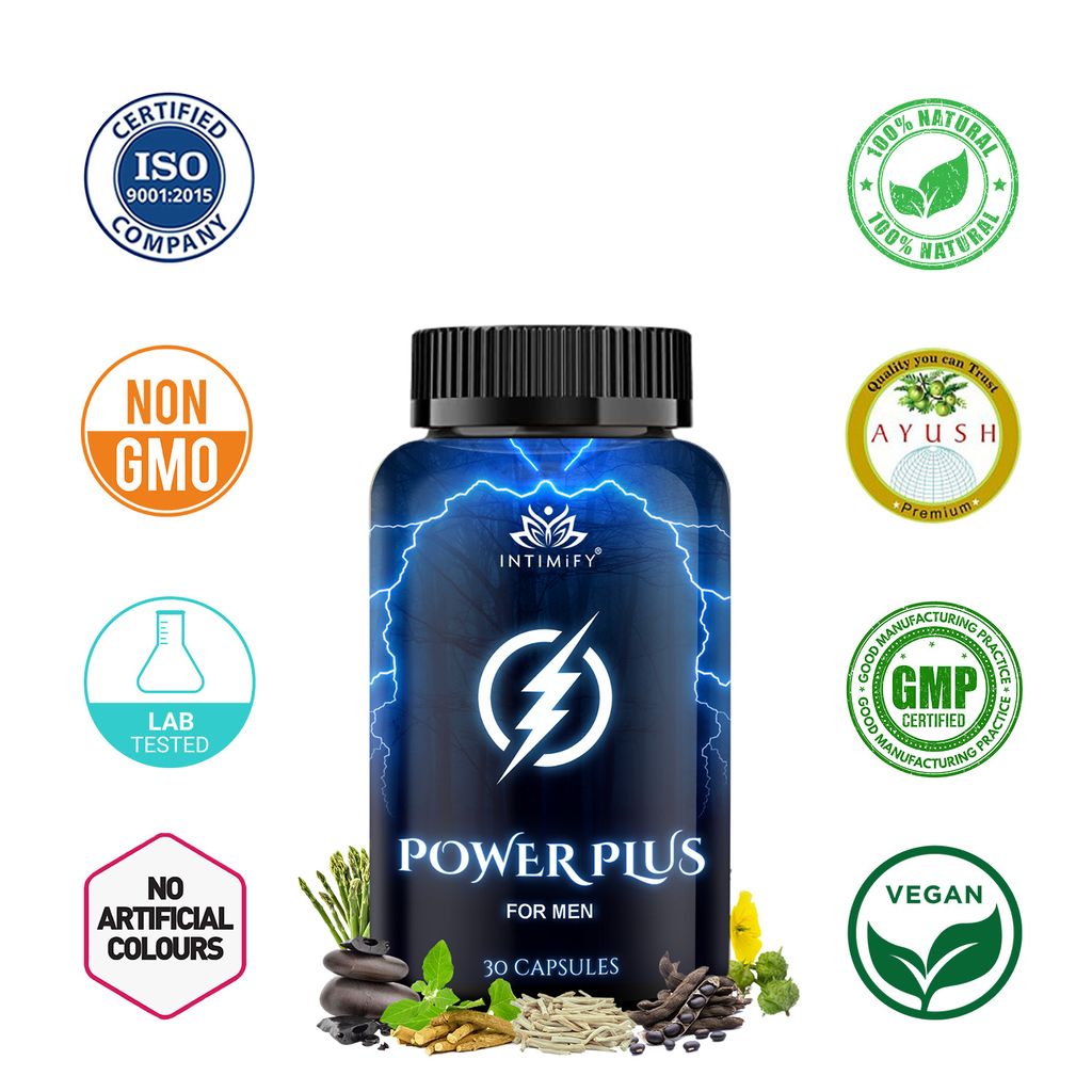 Intimify Power Plus capsule for Time Booster, Extra Pleasure, Stamina & Power, Increase Size, Increase Hardness (30 Caps)
