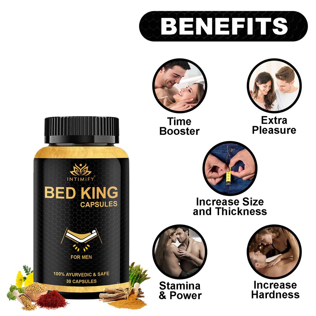 Intimify Bed King capsules for sex stamina, Sex Power, penis capsule, sex capsule, Extra Pleasure, Stamina & Power (30 caps)
