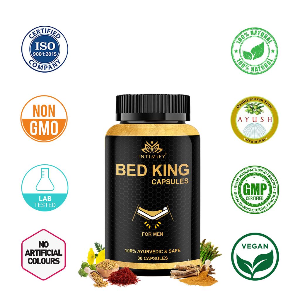 Intimify Bed King capsules for sex stamina, Sex Power, penis capsule, sex capsule, Extra Pleasure, Stamina & Power (30 caps)