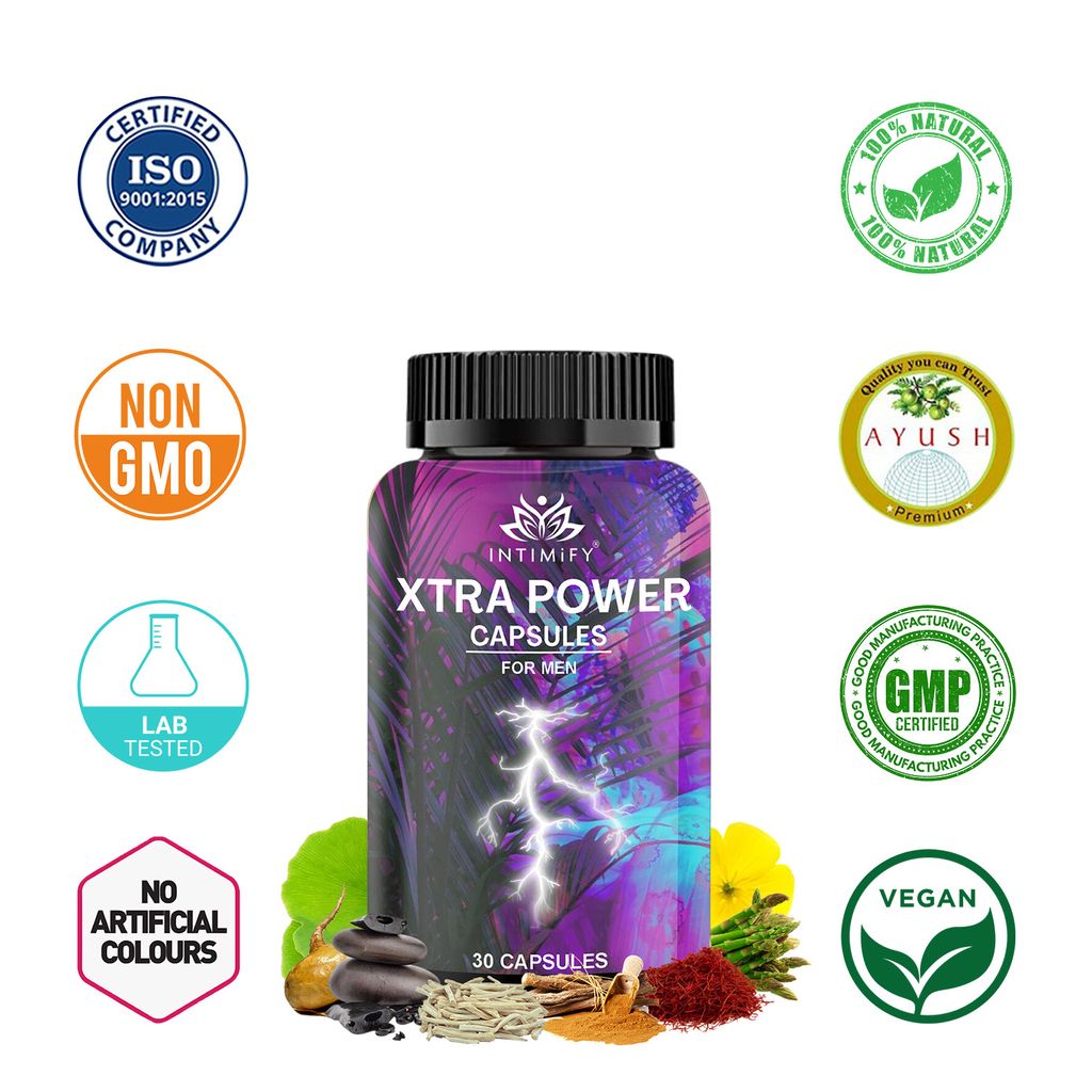 Intimify Xtra Power Capsules sex stamina, Sex Power, penis capsule, Increase Length, Time Booster, Extra Pleasure (30 caps)