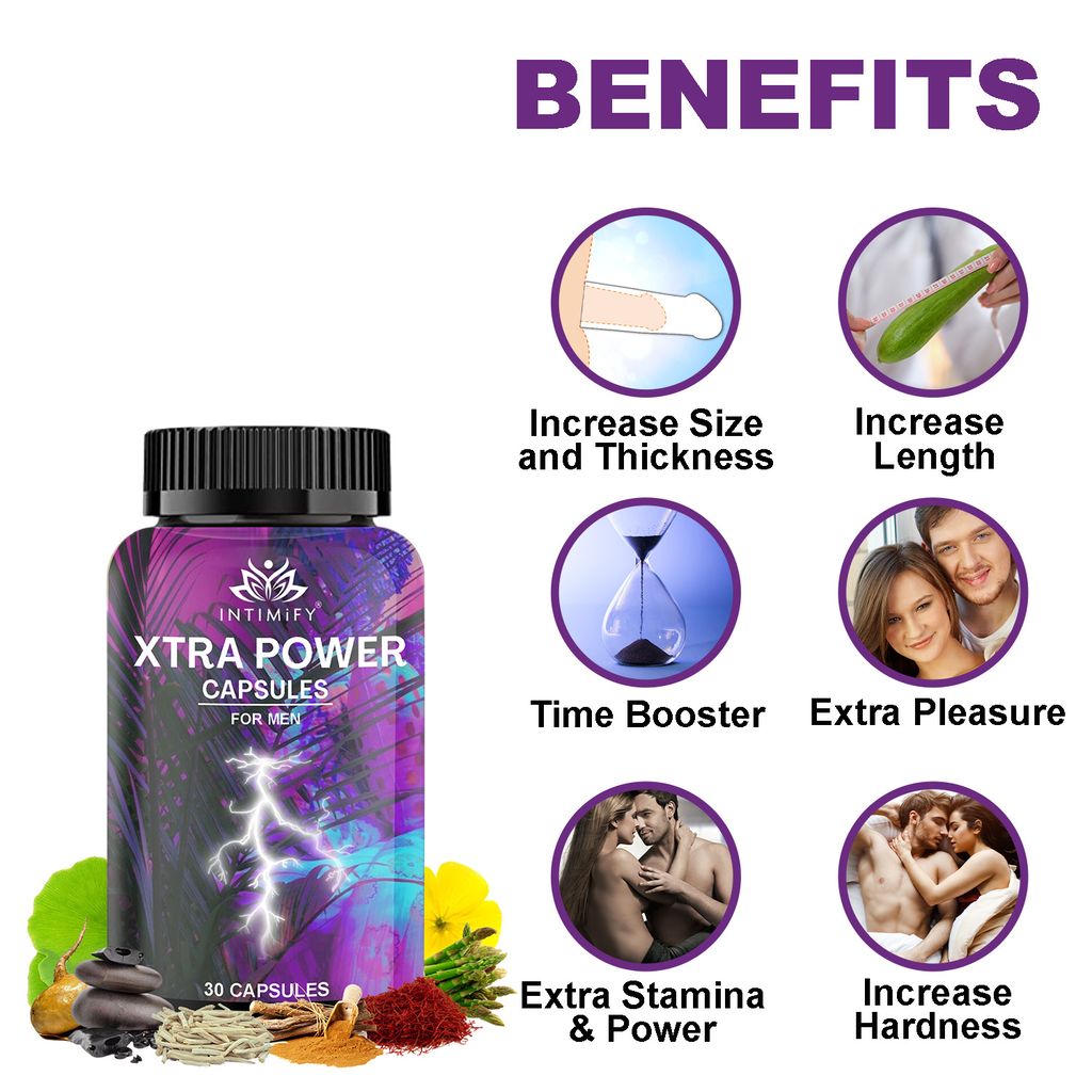 Intimify Xtra Power Capsules sex stamina, Sex Power, penis capsule, Increase Length, Time Booster, Extra Pleasure (30 caps)