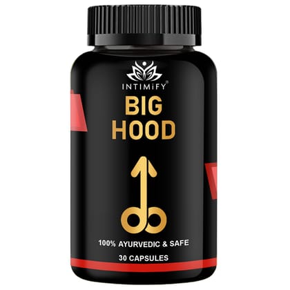 Intimify Big Hood Capsules to Increase Size and Thickness, Increase Length, Time Booster, Extra Pleasure (30 caps)