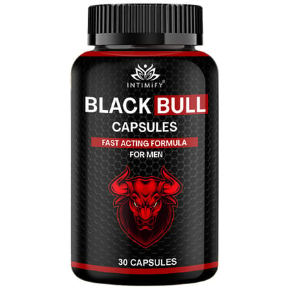 Intimify Black Bull capsules, sexual stamina supplements, sexual wellness men, Increase Size, Time Booster, Extra Pleasure (30 caps)