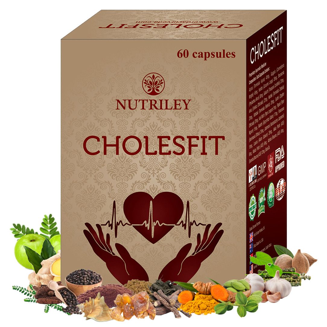 Nutriley Cholesfit - Cholestrol Control Capsules Keeps Cholesterol in Control. Improves energy, endurance and tolerance (60 Caps)