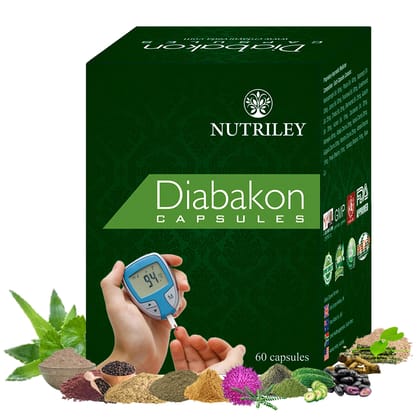 Nutriley Diabakon Diabetes Control Herbal Capsules Provides relief from Diabetes. Helps in controlling Blood Sugar Levels (60 caps)