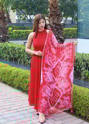 SKYDYEING Women Kurta and Dupatta Set Viscose Rayon